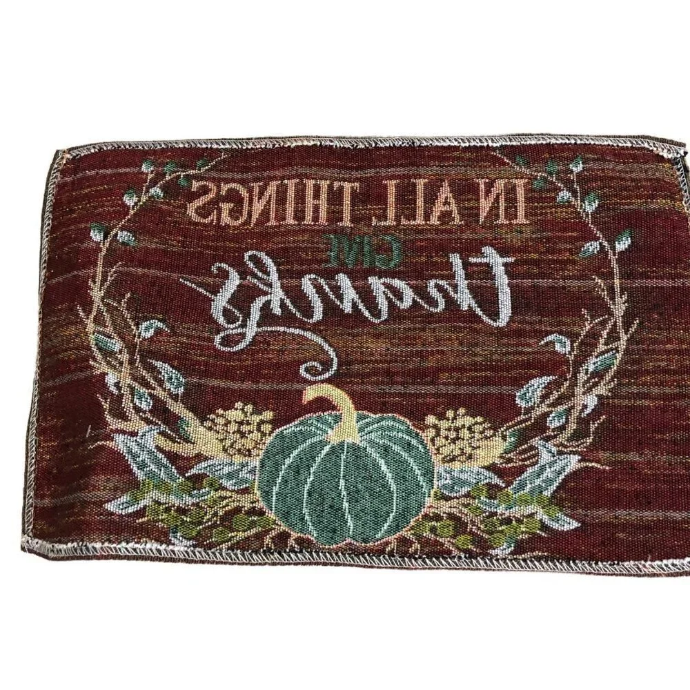 HARVEST COLLECTION SET OF 4 FALL‎ PRINT TAPESTRY PLACE MAT 13X19 NEW WITH TAG